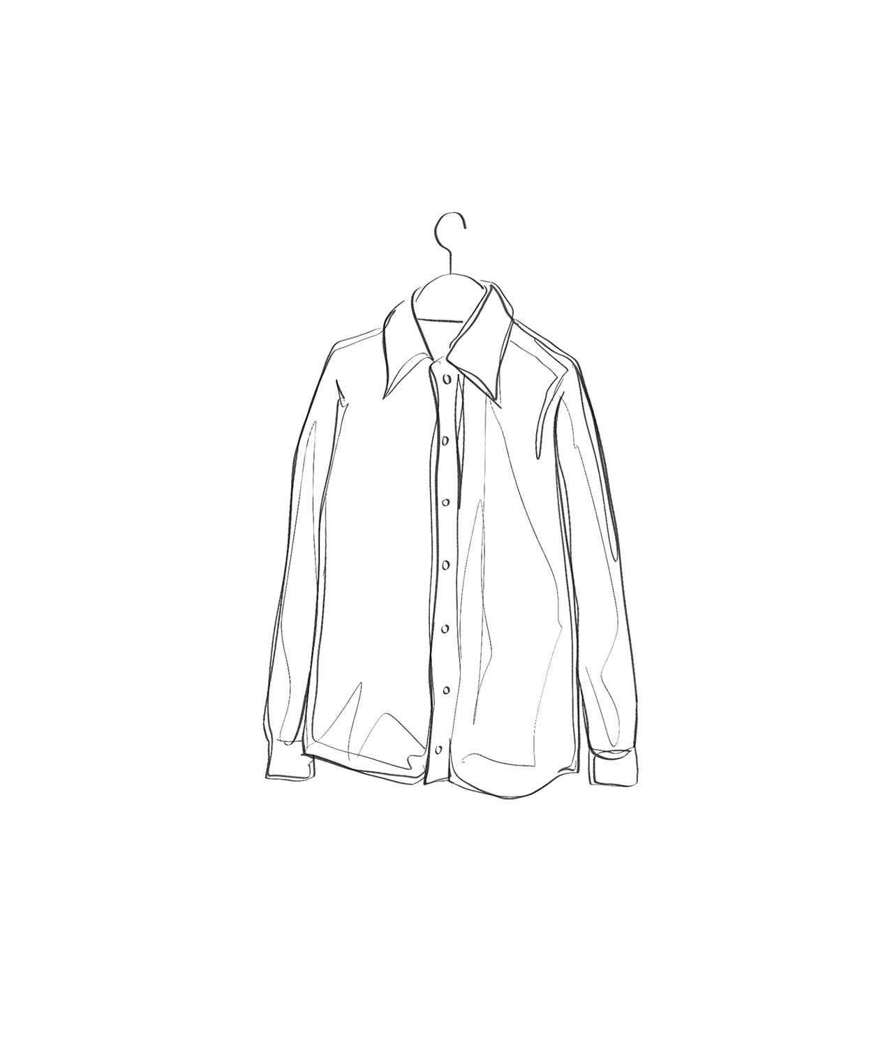 Ilustración de una camisa colgada en una percha