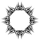 Divisor ilustrativo de un motivo tribal en forma de sol