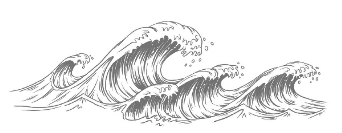 Ilustración de olas de mar