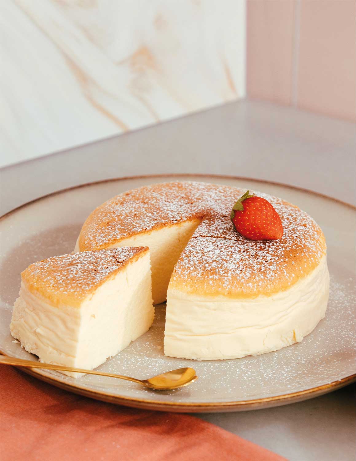 Fotografía de un cheesecake