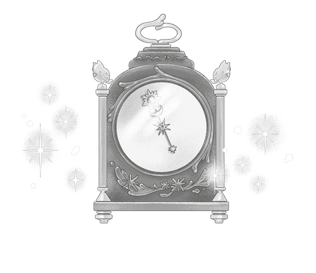 Ilustración de un reloj de pared que marca las cinco menos cinco.